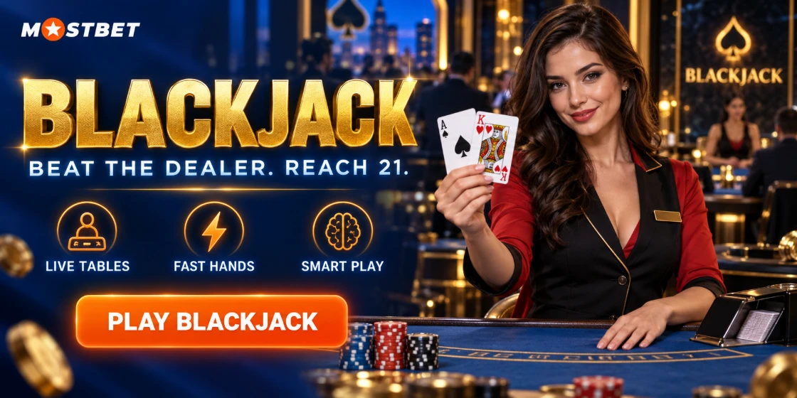 Blackjack online w Mostbet Casino – funkcje, bonusy i gra mobilna